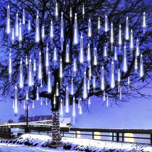 Home White 12 inch 8 Tubes 144 LED Icicle Snow Lights